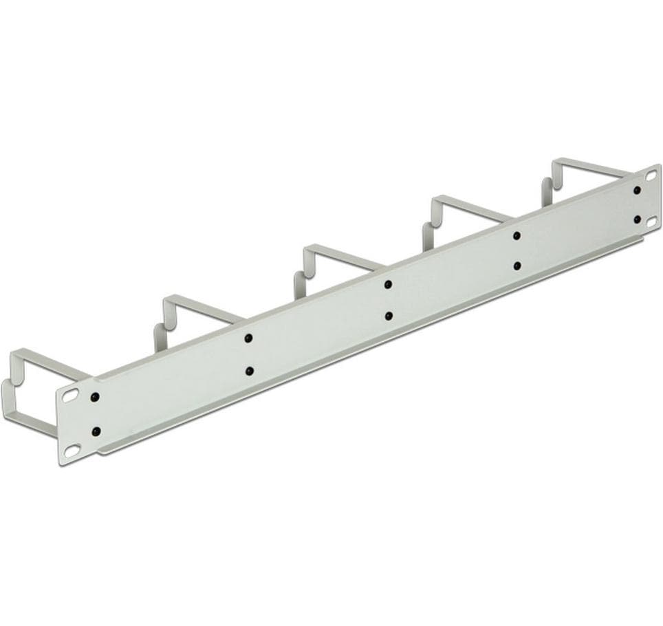 DeLOCK 42116 Kabelmanagementtafel – 19", 1U, Metall, 5× Bügel, Grau