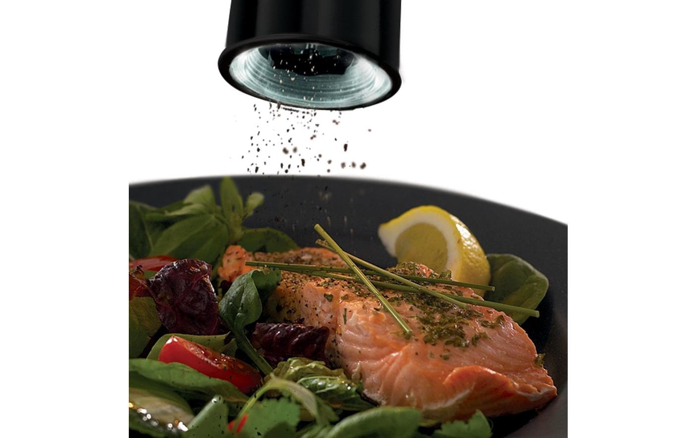 Russell Hobbs Salz- und Pfeffermühle 23,3 cm, Edelstahl, Schwarz, 2-teilig, batteriebetrieben, Keramik-Mahlwerk