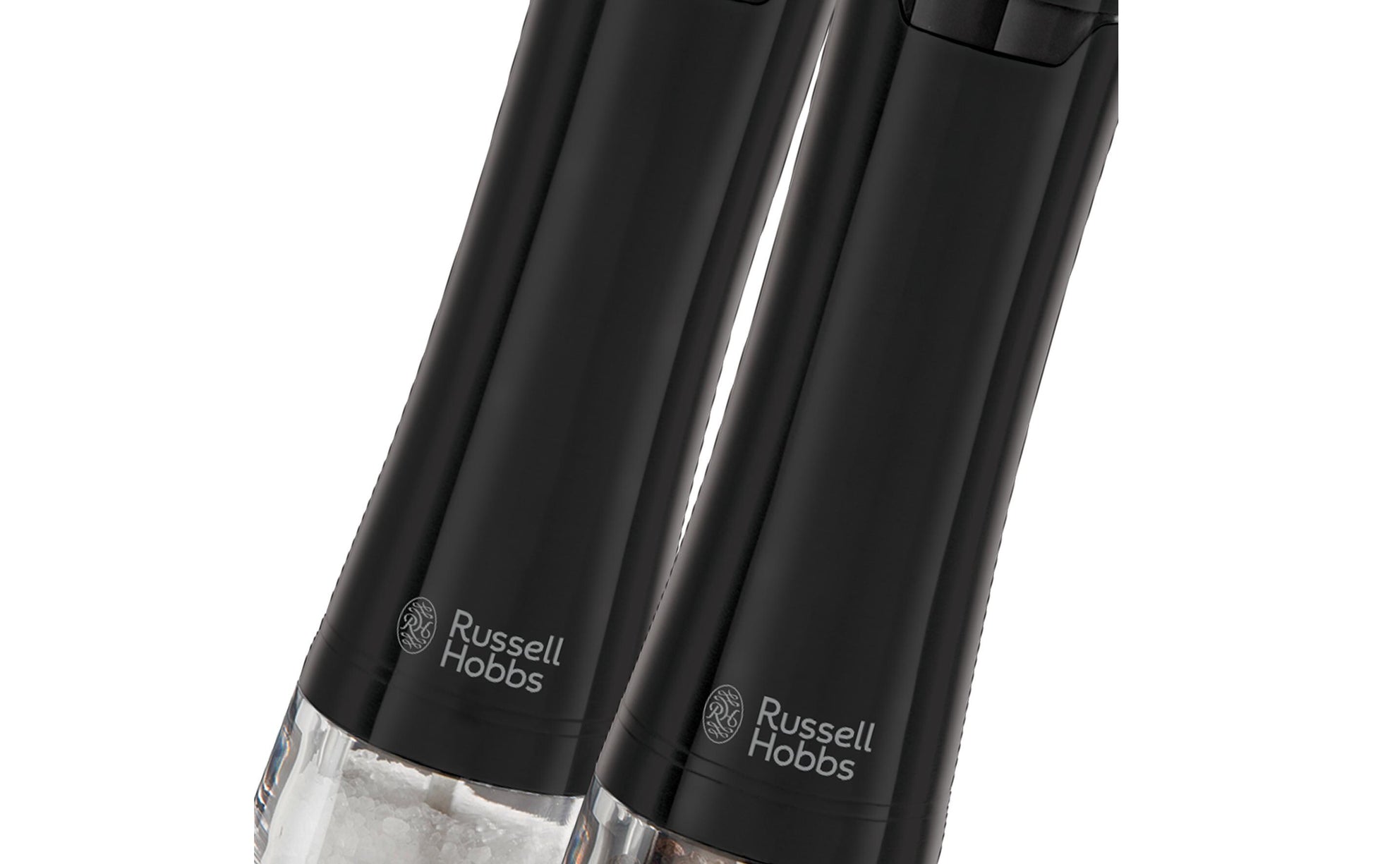 Russell Hobbs Salz- und Pfeffermühle 23,3 cm, Edelstahl, Schwarz, 2-teilig, batteriebetrieben, Keramik-Mahlwerk