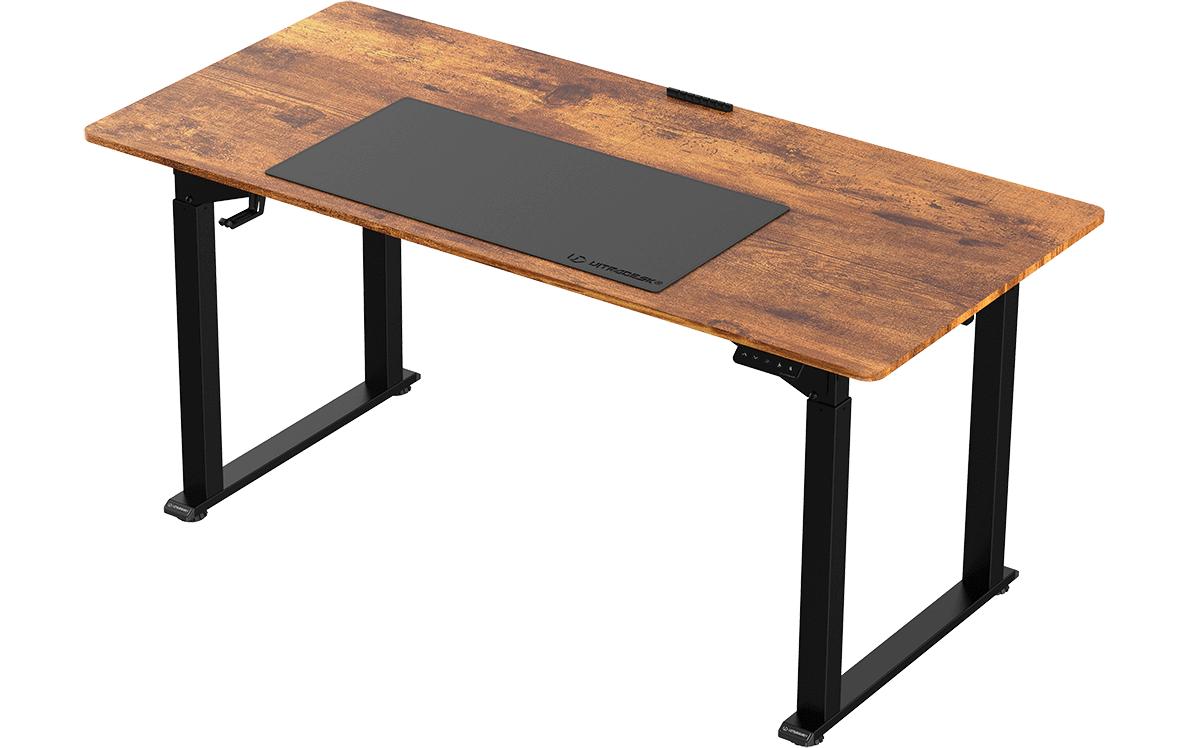 Ultradesk Uplift Gaming-Tisch – 160 × 75 cm, höhenverstellbar, schwarz/braun, Stahl
