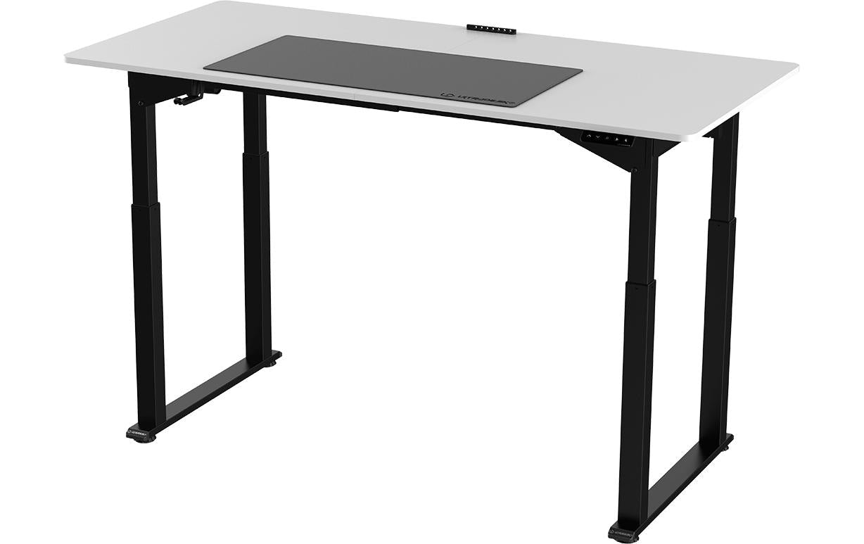 Ultradesk Uplift Gaming-Tisch – 160 × 75 cm, höhenverstellbar, weiss/schwarz, Stahl