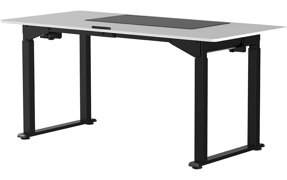 Ultradesk Uplift Gaming-Tisch – 160 × 75 cm, höhenverstellbar, weiss/schwarz, Stahl