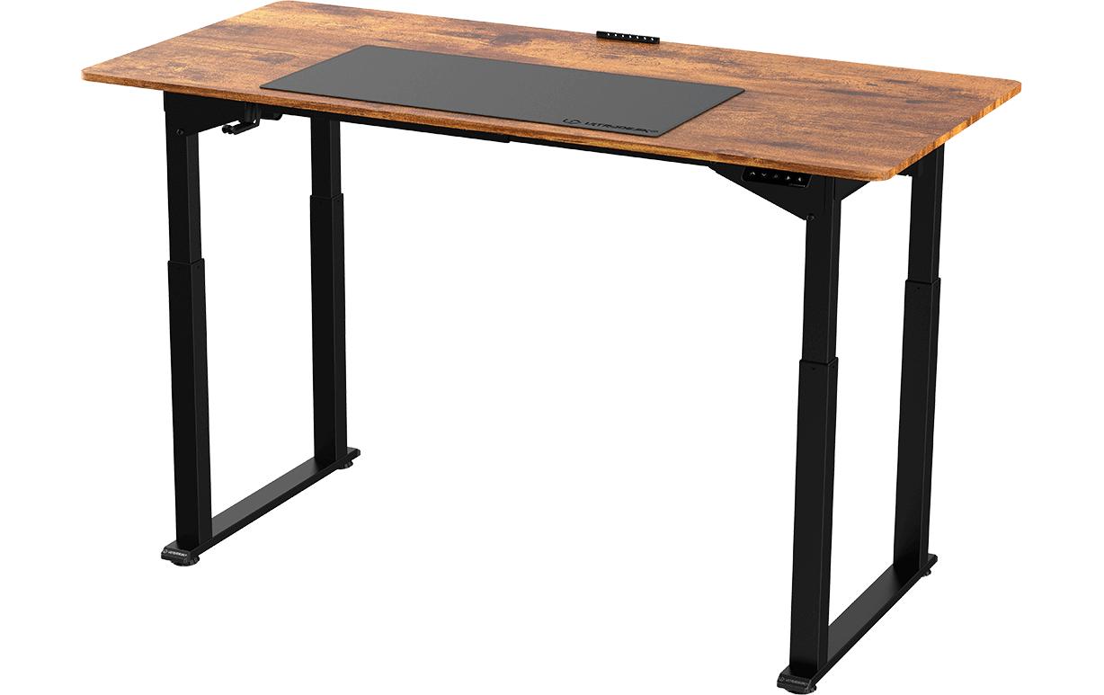 Ultradesk Uplift Gaming-Tisch – 160 × 75 cm, höhenverstellbar, schwarz/braun, Stahl