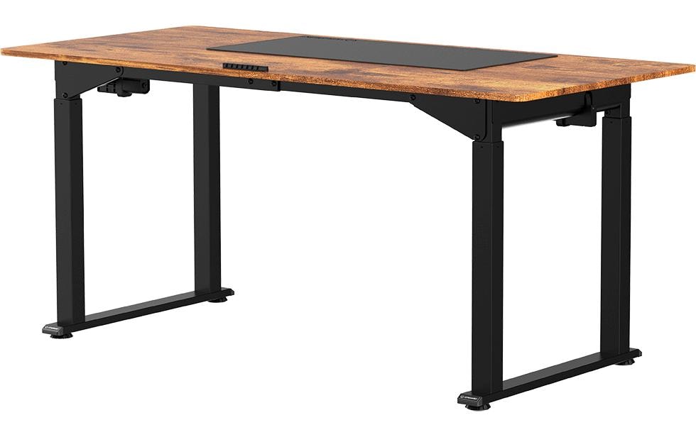 Ultradesk Uplift Gaming-Tisch – 160 × 75 cm, höhenverstellbar, schwarz/braun, Stahl