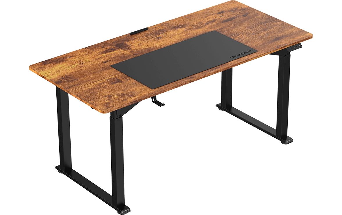 Ultradesk Uplift Gaming-Tisch – 160 × 75 cm, höhenverstellbar, schwarz/braun, Stahl