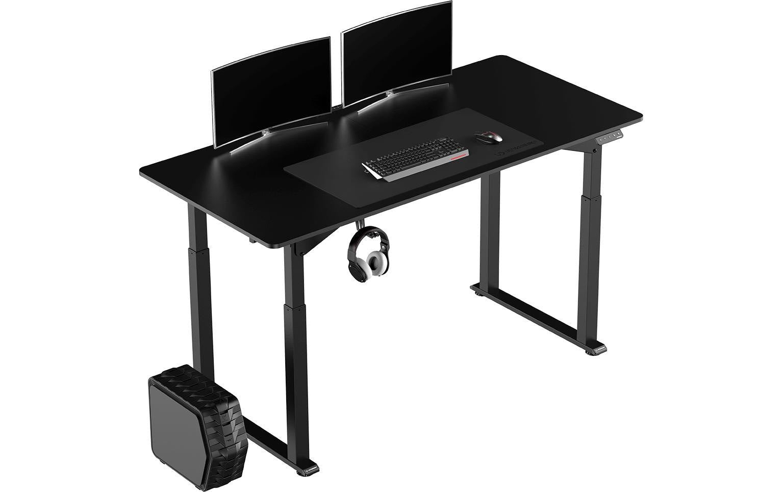 Ultradesk Uplift Gaming-Tisch – 160 × 75 cm, höhenverstellbar, schwarz, Stahl