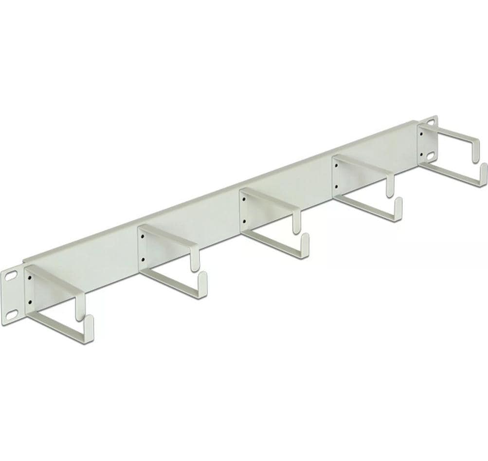 DeLOCK 42116 Kabelmanagementtafel – 19", 1U, Metall, 5× Bügel, Grau