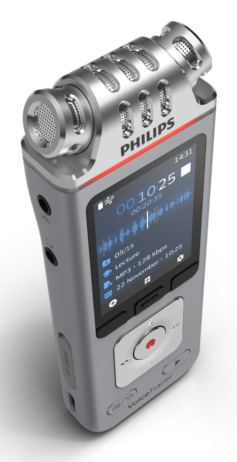 Philips VoiceTracer DVT4115 – Digitales Diktiergerät – 8 GB, 36 h – Silber