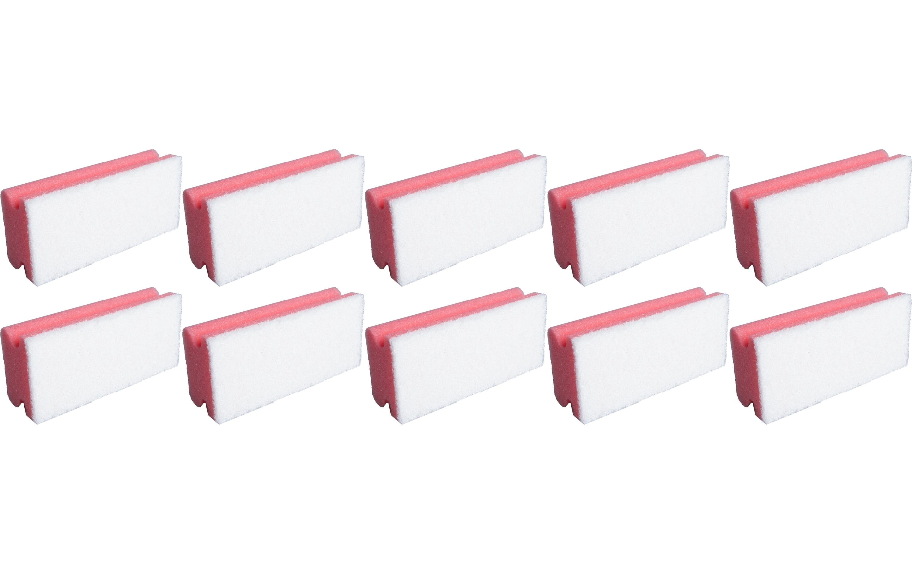 Edi Baur Scheuerschwamm – Kunststoff, für Pfannen, 15,3 × 6,9 × 4,2 cm, weiss, 10 Stk.