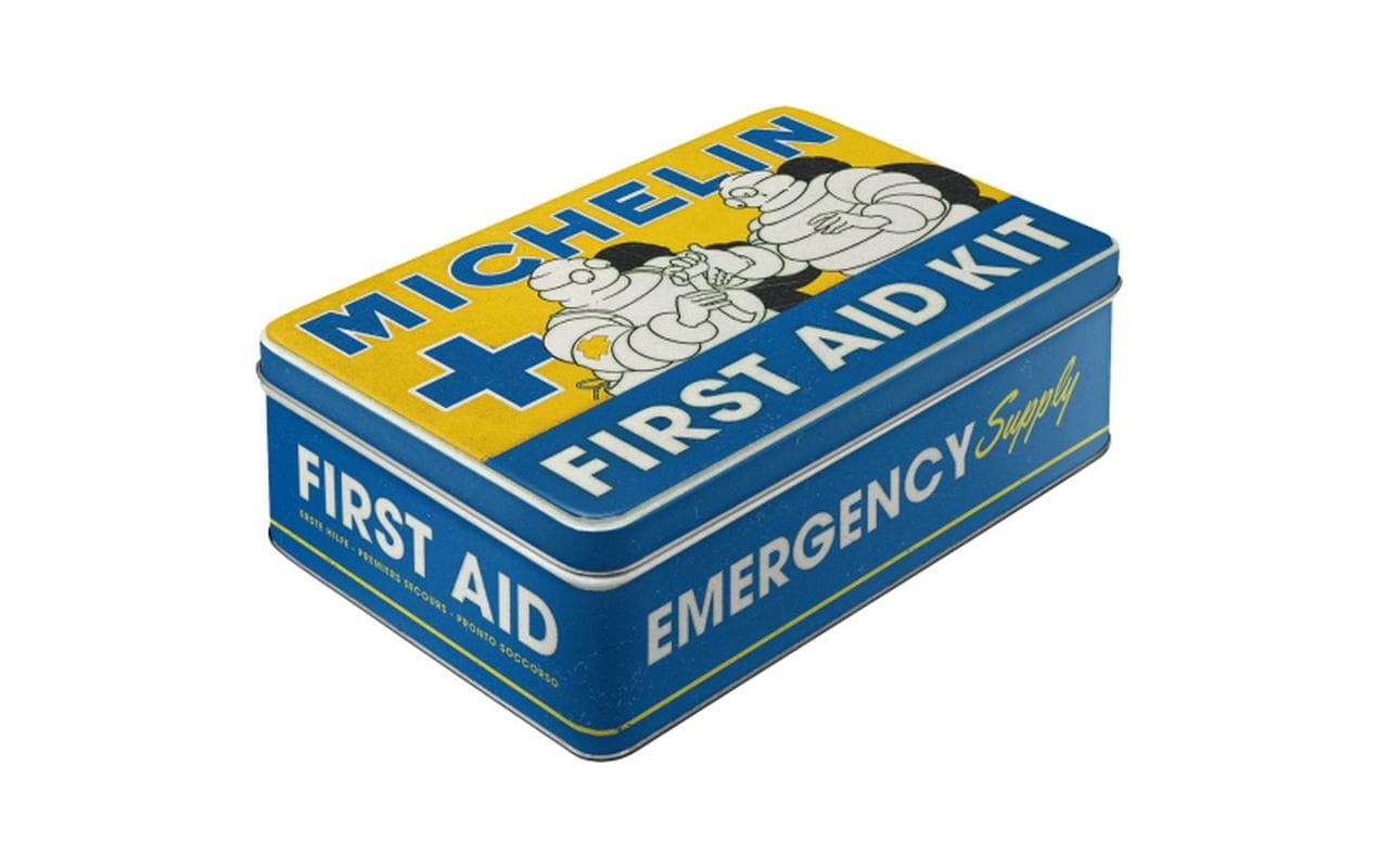 Nostalgic Art Aufbewahrungsbox 2,5 l (mit Deckel) – Metall – Blau/Gelb – 230 × 160 × 70 mm