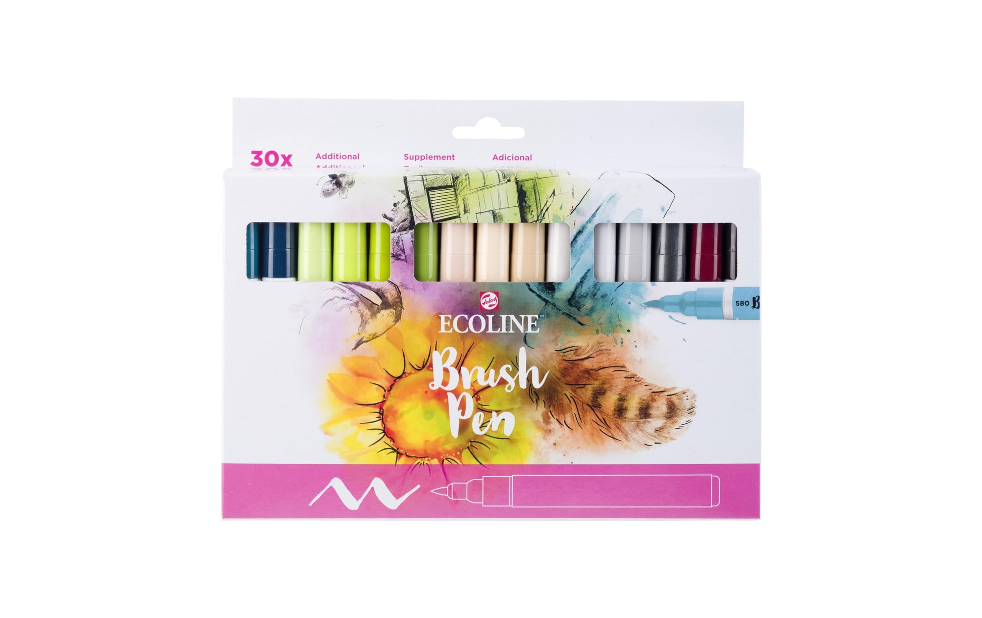 Talens Ecoline Brush Pen – Pinselspitze, wasservermalbar, 30 Farben