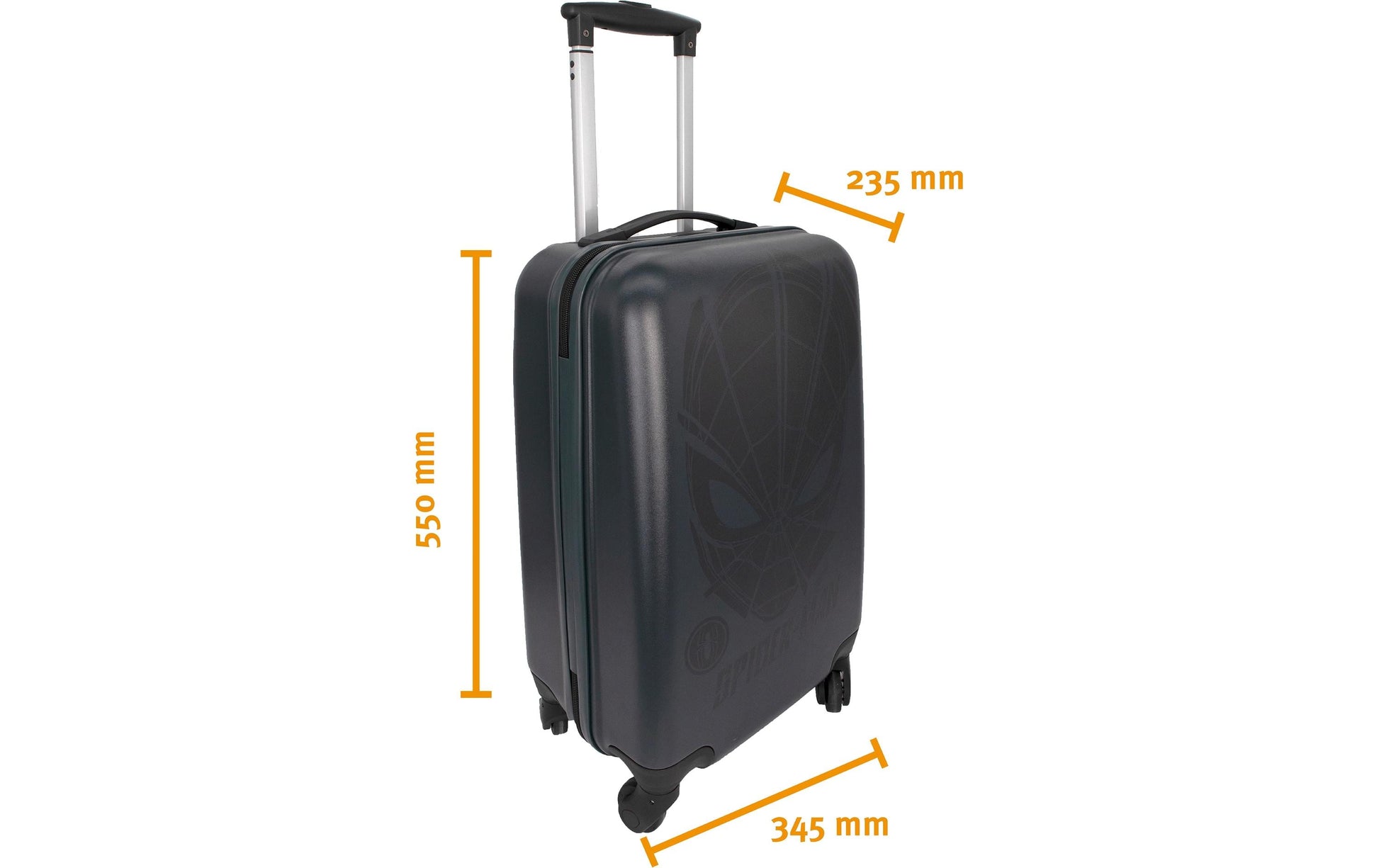 Scooli Trolley SPMA7652 Handgepäck – 36 l, Hartschale PC, 4 Rollen, mit TSA, Spiderman