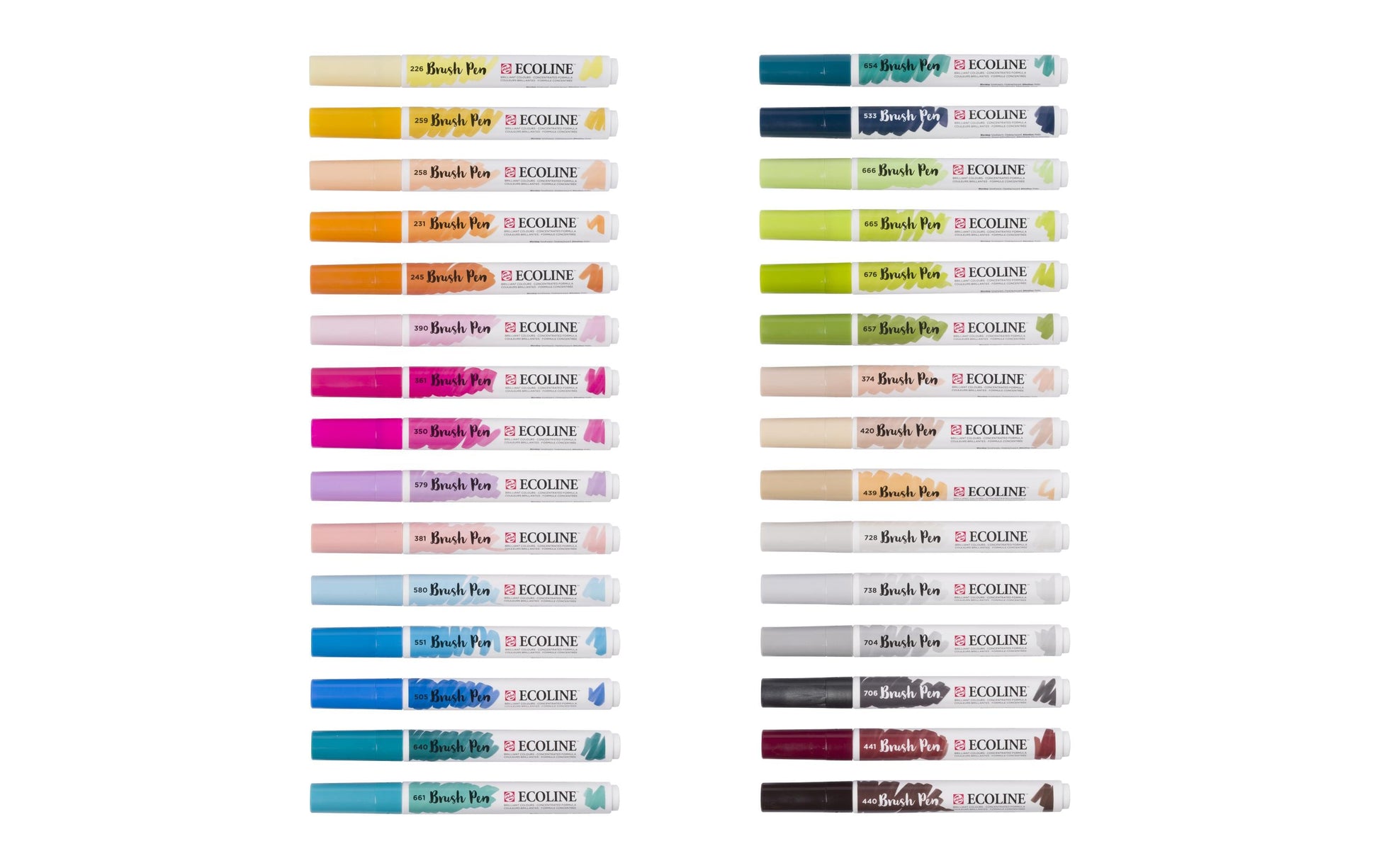 Talens Ecoline Brush Pen – Pinselspitze, wasservermalbar, 30 Farben
