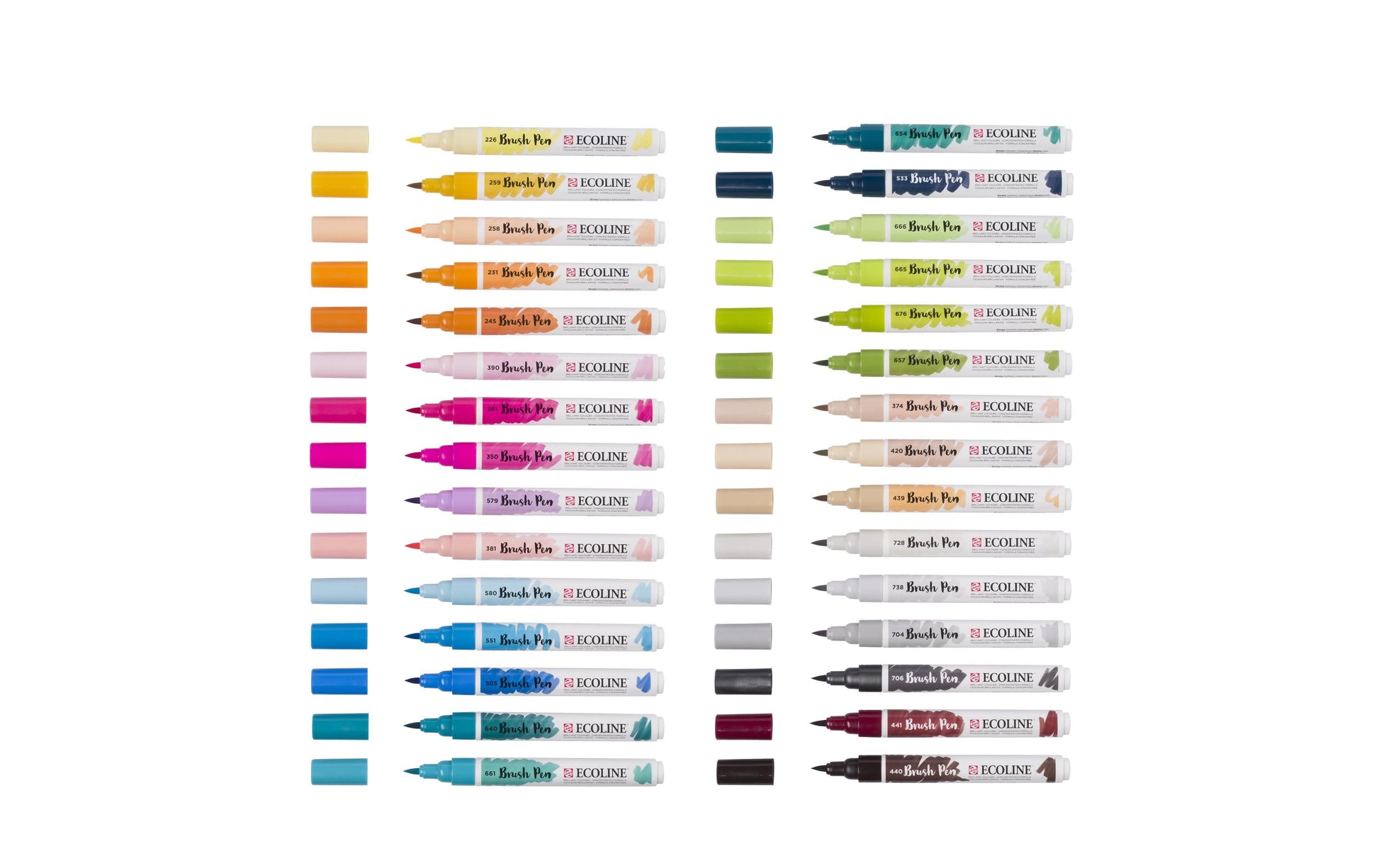 Talens Ecoline Brush Pen – Pinselspitze, wasservermalbar, 30 Farben