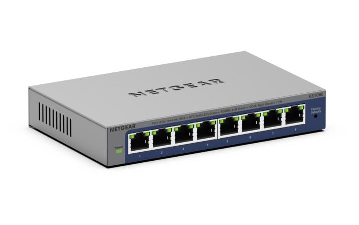 NETGEAR GS108Ev4 – Unmanaged L2/L3 Switch – 8× 1G