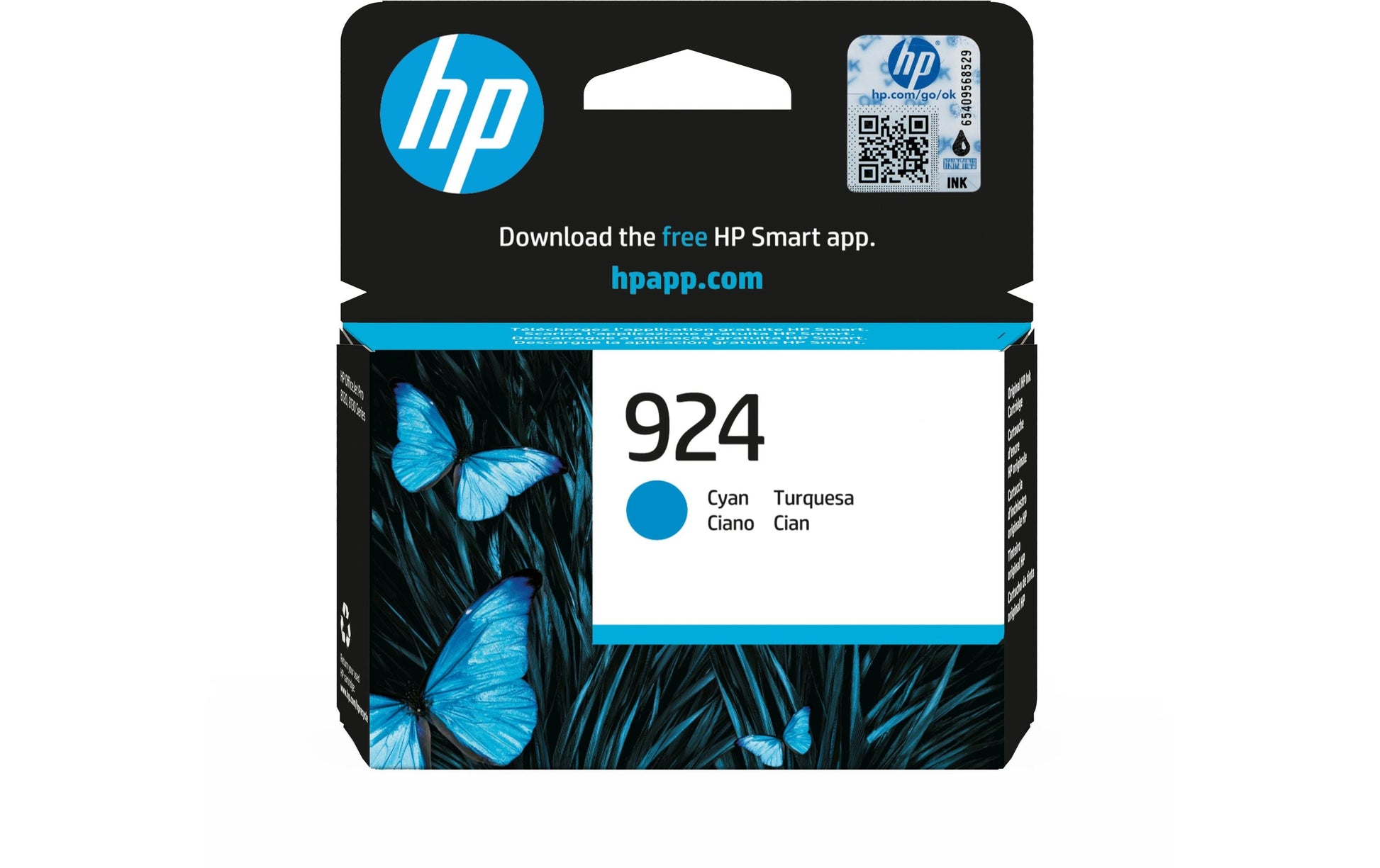 HP 924 Cyan Tintenpatrone (Original) – 400 Seiten – für HP OfficeJet Pro 8120/8130/8135 – 4K0U3NE