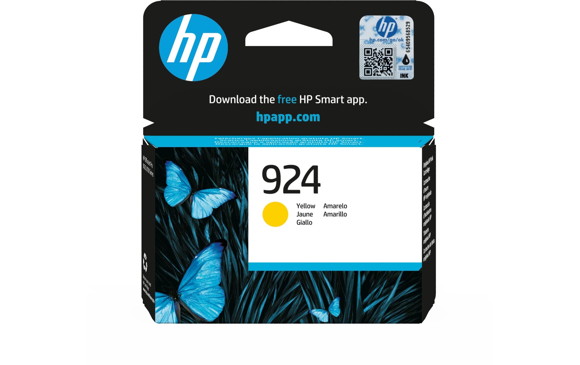 HP 924 Gelb Tintenpatrone (Original) – 400 Seiten – für HP OfficeJet Pro 8120e/8130e/8135e – 4K0U5NE