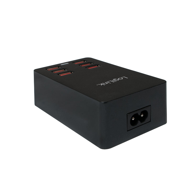 LogiLink PA0139 USB-Desktop-Ladegerät 32 W – USB-A×6, EU-Stecker (Typ C) – für Mobilgeräte – Schwarz
