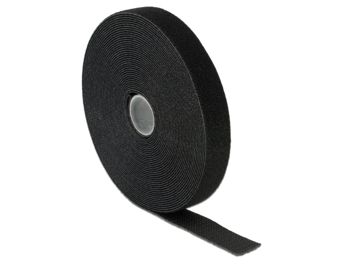 DeLOCK Klettband, 10 m, 20 mm – schwarz