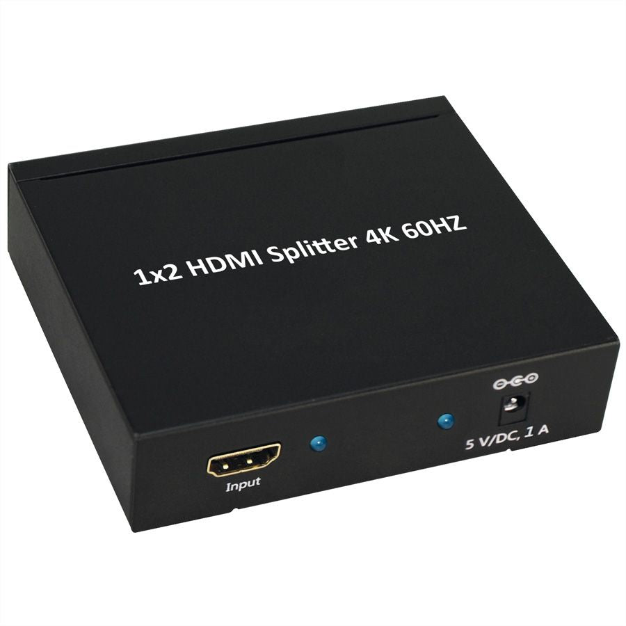 VALUE HDMI Splitter, 1× HDMI In / 2× HDMI Out, 4K@60 Hz, 3D, Schwarz