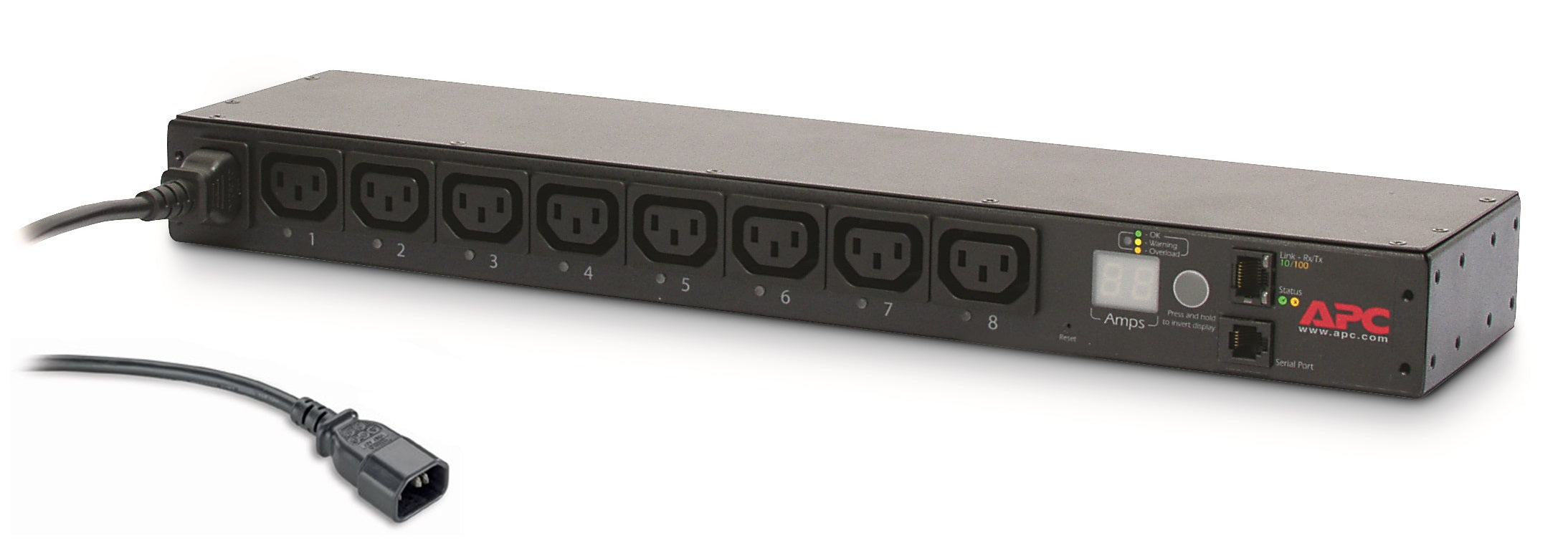 APC Rack-PDU gemessen, geschaltet, 8× IEC C13, 10 A, Stecker IEC C14, 0U/1U, 2,3 kW