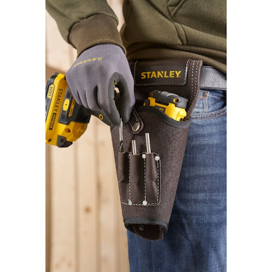 Stanley Rolletui/Gürteltasche – mit Haken, 1 Fach, schwarz, B 60 × H 320 × T 160 mm, für Schraubendreher