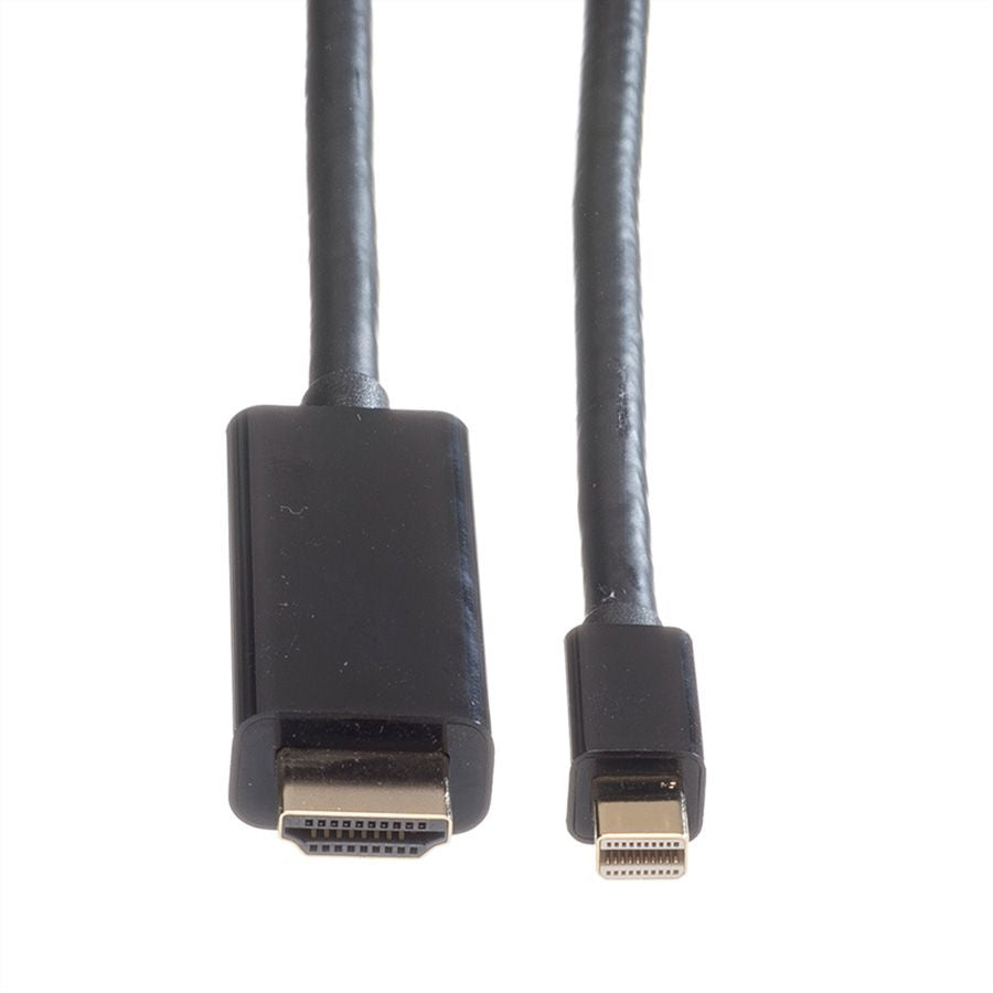 ROLINE Mini DisplayPort auf HDMI Kabel DP 1.2 4K 60 Hz – 2 m – für Laptop, PC, TV