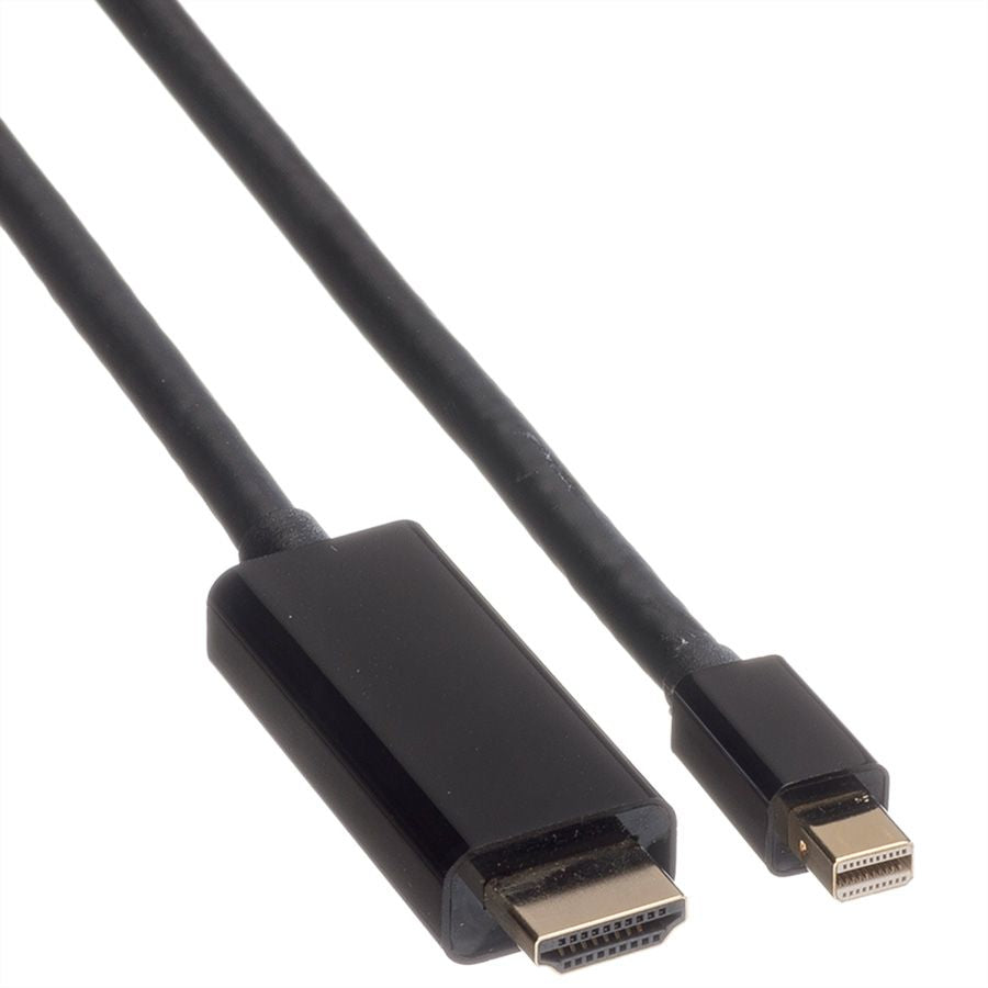 ROLINE Mini DisplayPort auf HDMI Kabel DP 1.2 4K 60 Hz – 3 m – für Mini DisplayPort Quellen und HDMI Displays