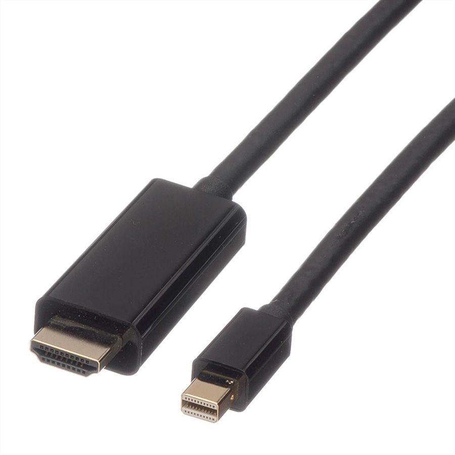 ROLINE Mini DisplayPort auf HDMI Kabel DP 1.2 4K 60 Hz – 3 m – für Mini DisplayPort Quellen und HDMI Displays
