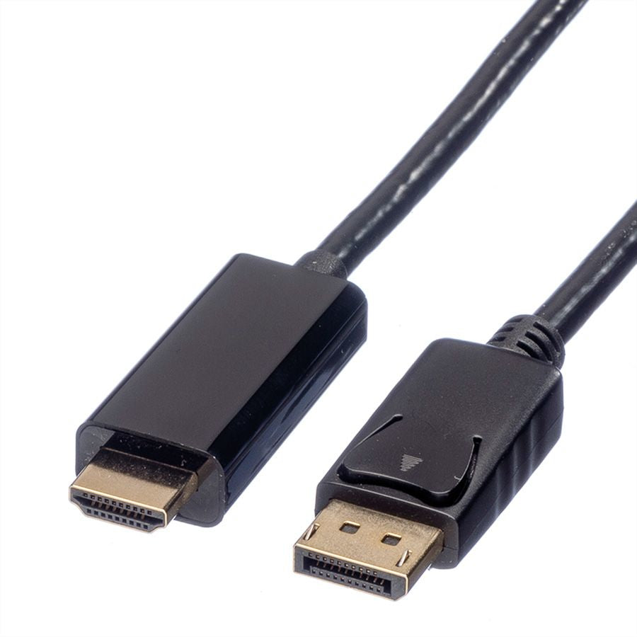 ROLINE DisplayPort auf HDMI Kabel DP 1.2 4K 60 Hz – 2 m – für TV, Beamer, Projektor