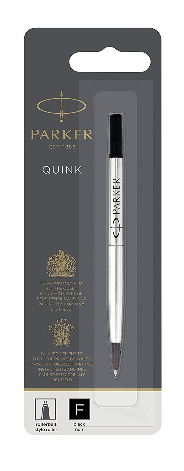 Parker Rollerpatrone für Parker Rollerball-Schreibgeräte – Schwarz, 0,5 mm, geruchsarm, 1 Stück