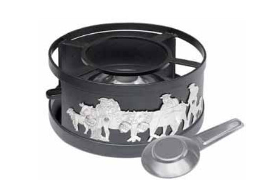Heidi Cheese Line Fondue-Rechaud Appenzell – Ø 21 cm, Edelstahl, Silber, Schwarz