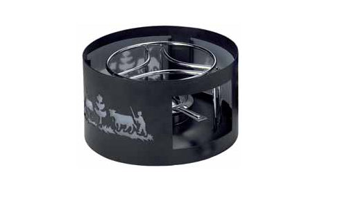 Heidi Cheese Line Rechaud-Windschutz, Ø 23 cm, Metall, schwarz