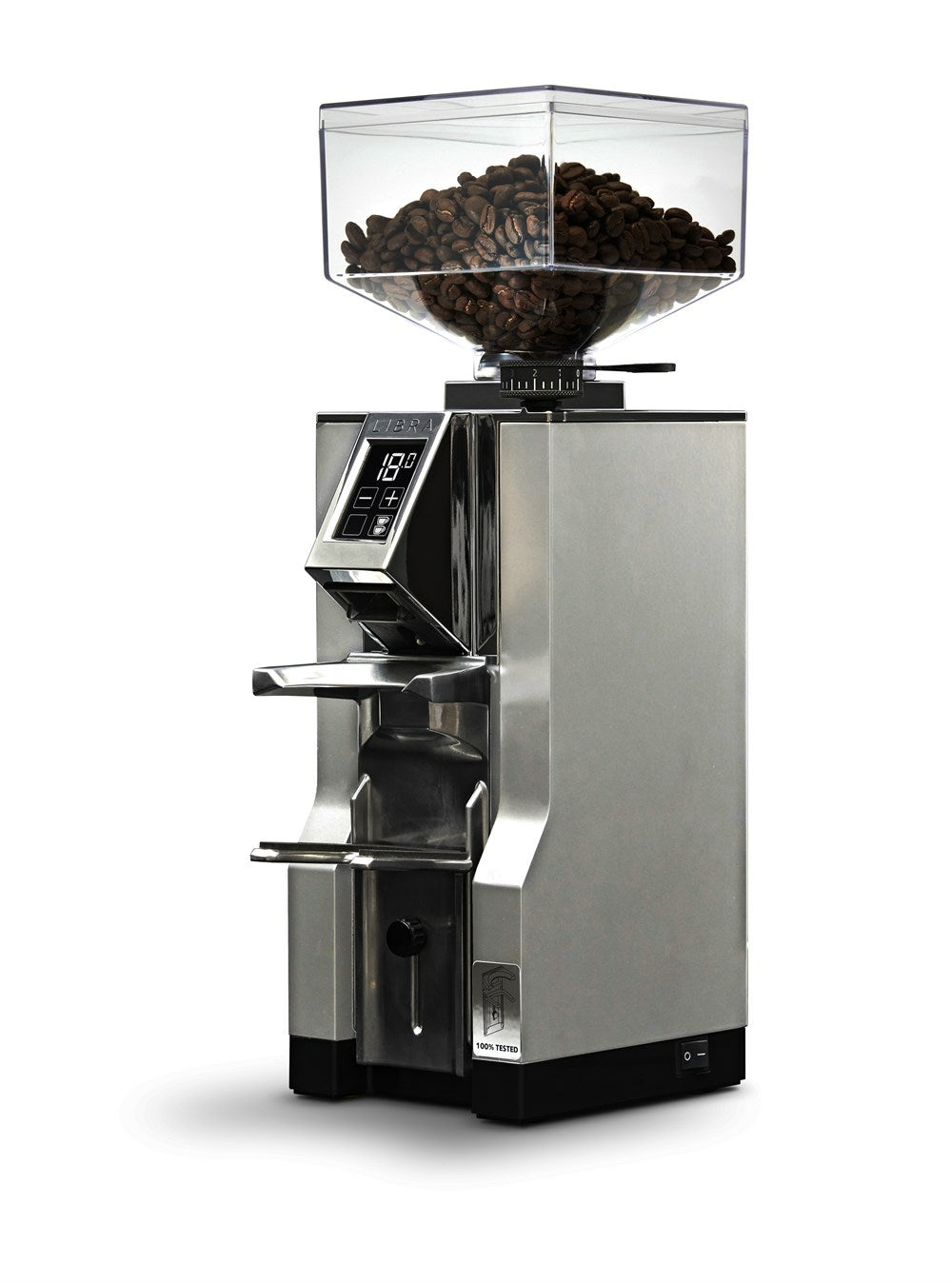 Eureka Kaffeemühle Mignon Libra – 300 g, Scheibenmahlwerk, 310 W – schwarz/chrom