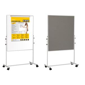 Bi-Office Whiteboard – 70 × 120 cm, Weisswand/Filz, magnetisch, Alu-Rahmen, mobil