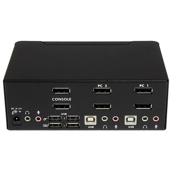 StarTech.com 2-Port DP Dual-View KVM-Switch – 4K/60 Hz, USB-Hub, Audio