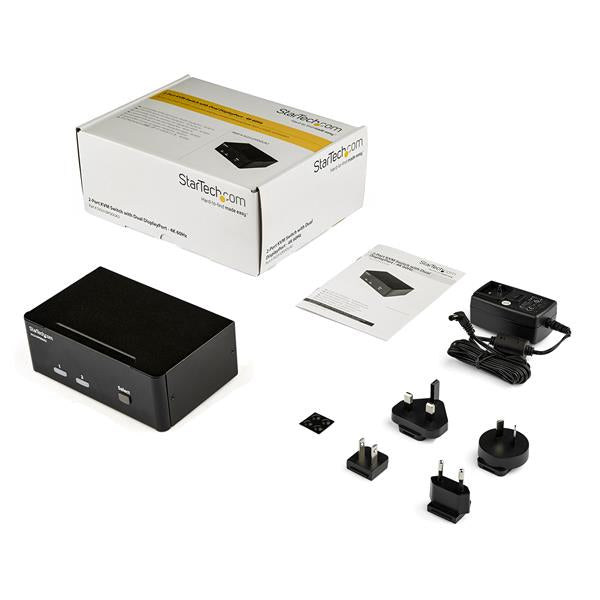 StarTech.com 2-Port DP Dual-View KVM-Switch – 4K/60 Hz, USB-Hub, Audio