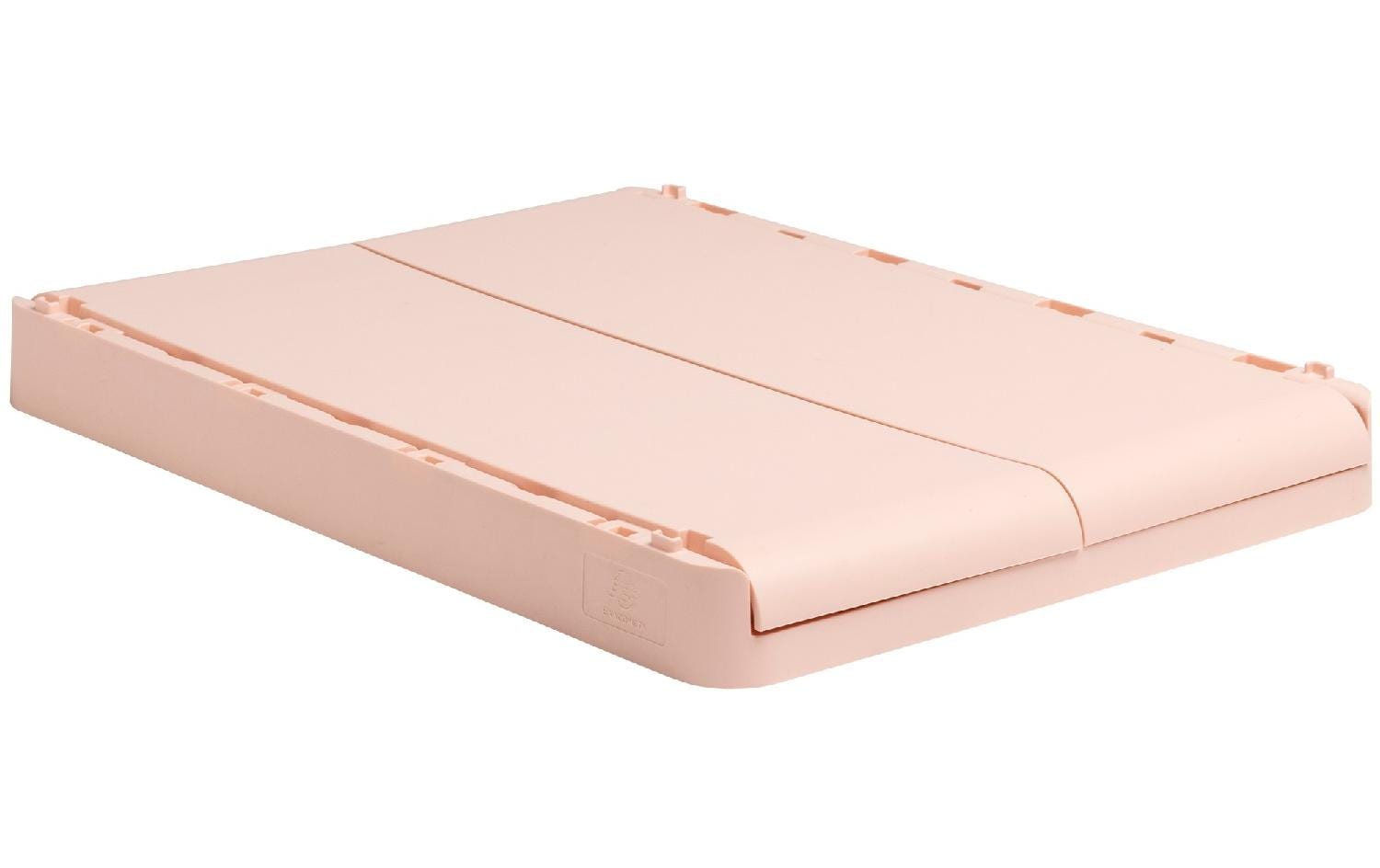 Exacompta Skandi Aufbewahrungsbox A4+ – klappbar, stapelbar, 375 × 40 × 275 mm, hellrosa, Kunststoff