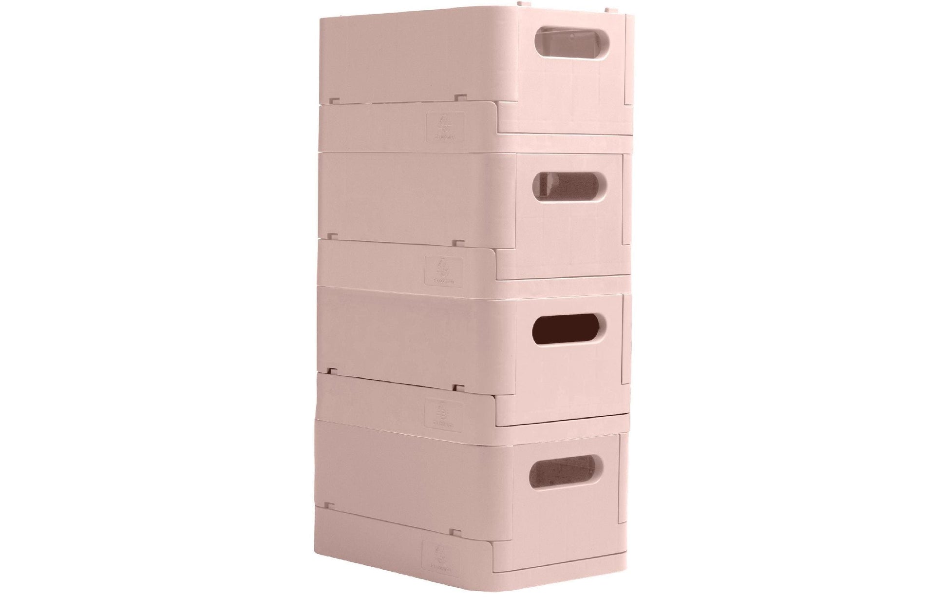 Exacompta Skandi Aufbewahrungsbox A4+ – klappbar, stapelbar, 375 × 40 × 275 mm, hellrosa, Kunststoff