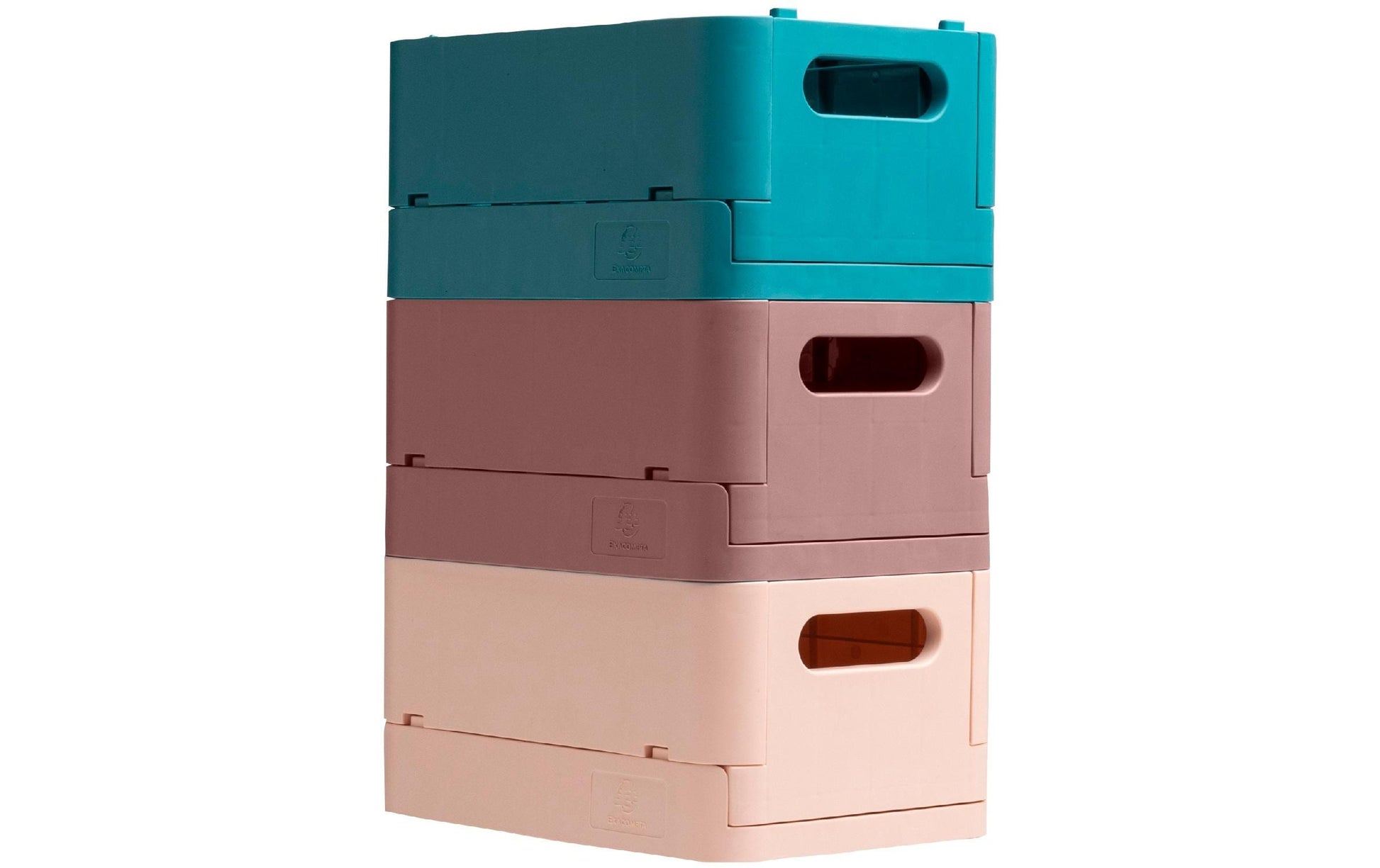 Exacompta Skandi Aufbewahrungsbox A4+ – klappbar, stapelbar, 375 × 40 × 275 mm, hellrosa, Kunststoff