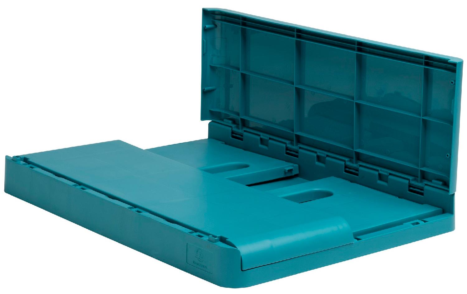 Exacompta Aufbewahrungsbox B 375 × H 163 × T 275 mm – für A4+, zusammenklappbar, mit Tragegriff, blau