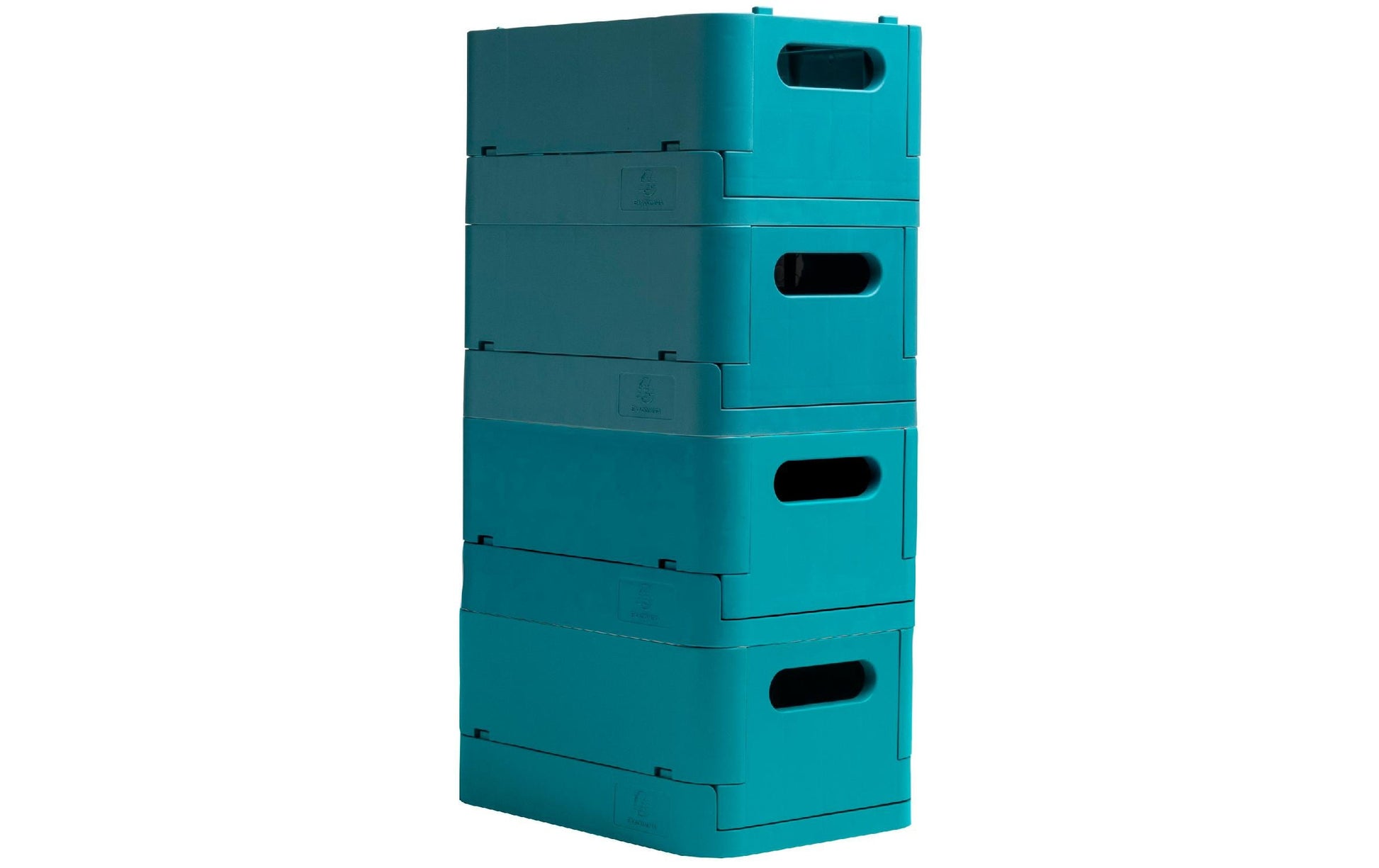 Exacompta Aufbewahrungsbox B 375 × H 163 × T 275 mm – für A4+, zusammenklappbar, mit Tragegriff, blau