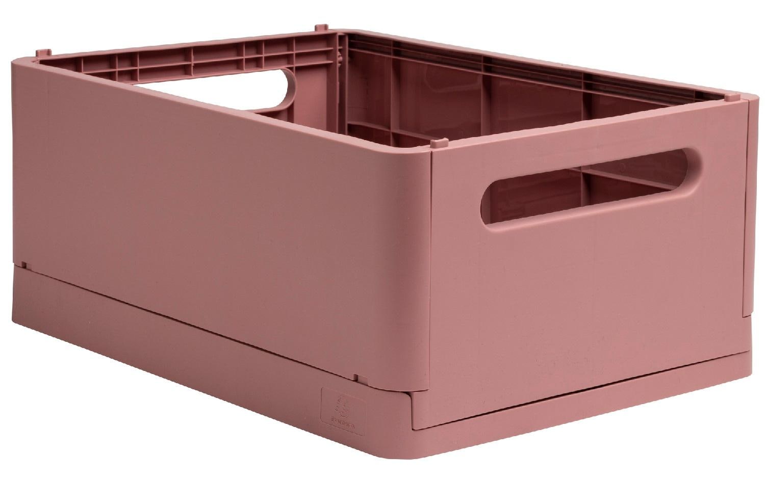 Exacompta Skandi Aufbewahrungsbox A4+ – klappbar, stapelbar, 375 × 40 × 275 mm, altrosa, Kunststoff (recycelt)