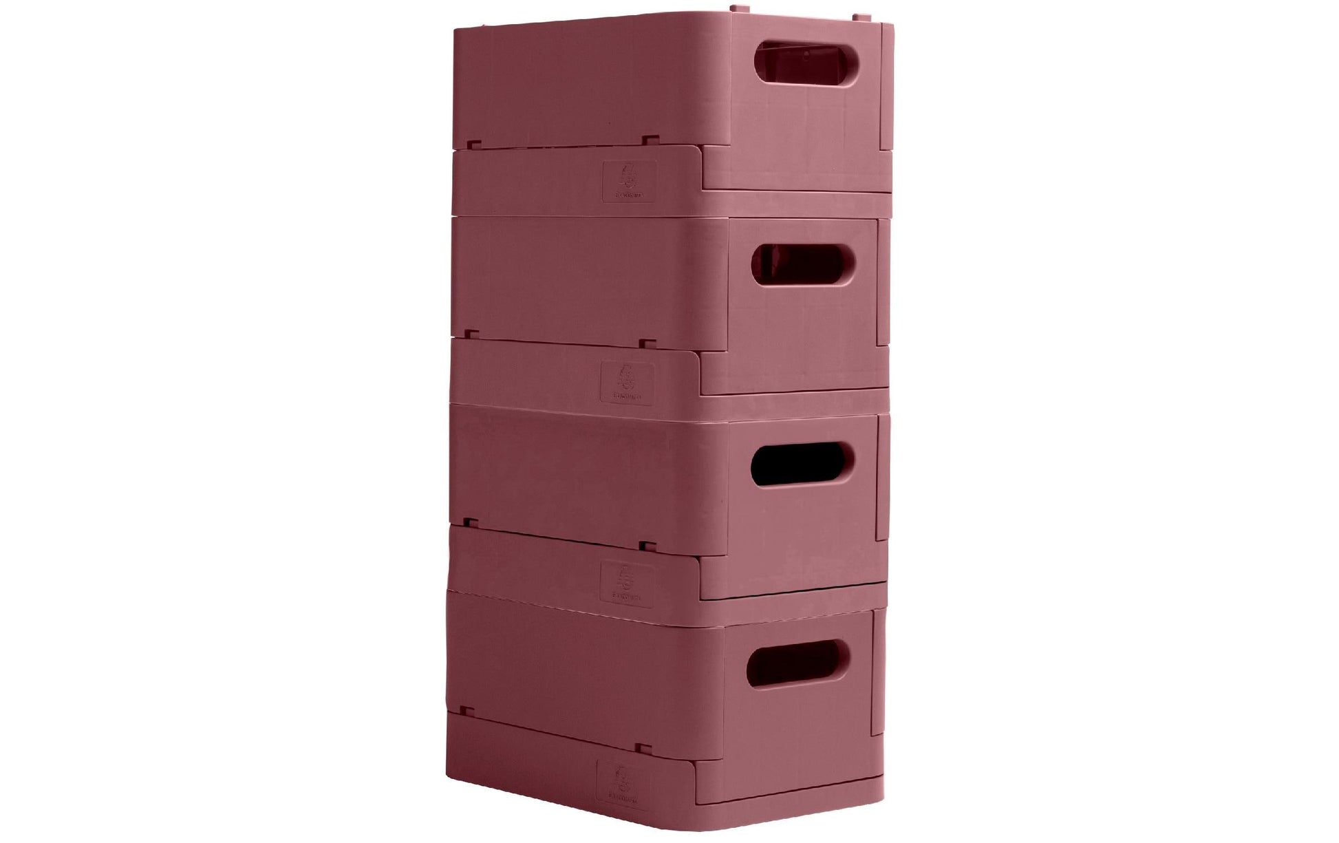 Exacompta Skandi Aufbewahrungsbox A4+ – klappbar, stapelbar, 375 × 40 × 275 mm, altrosa, Kunststoff (recycelt)