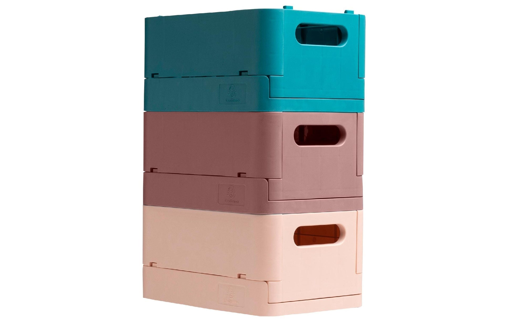 Exacompta Skandi Aufbewahrungsbox A4+ – klappbar, stapelbar, 375 × 40 × 275 mm, altrosa, Kunststoff (recycelt)