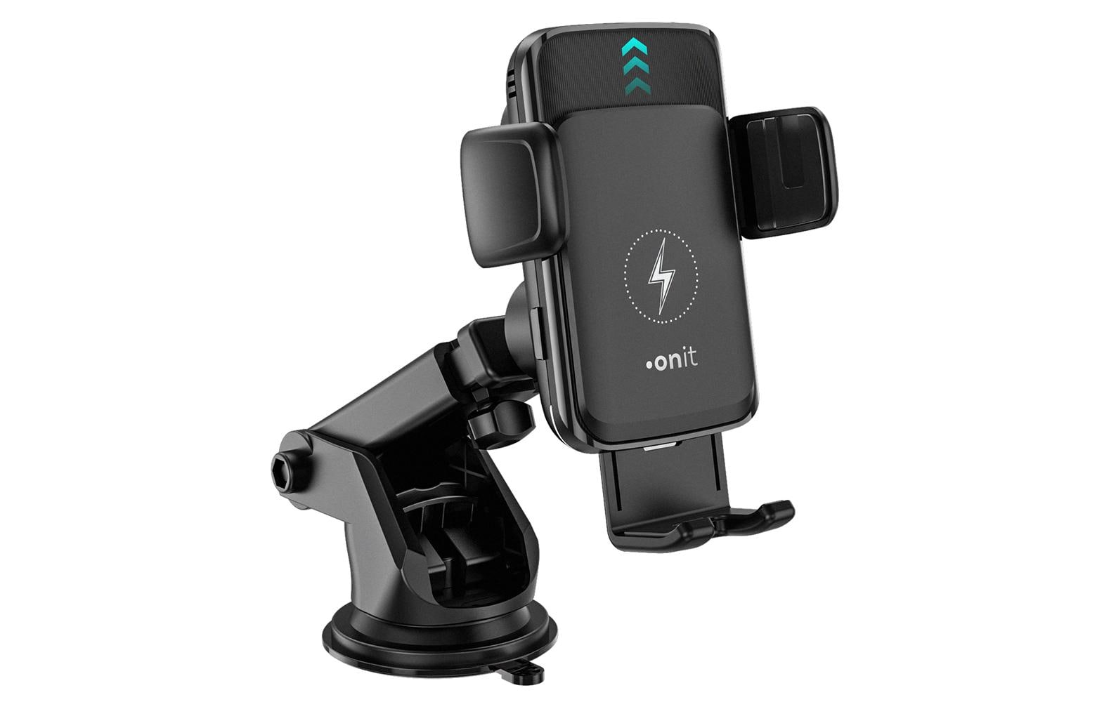 ONIT Smart – Kabellose Auto-Ladehalterung – Saugnapf, Armaturenbrett, USB-C, für Smartphones 60–90 mm – Schwa