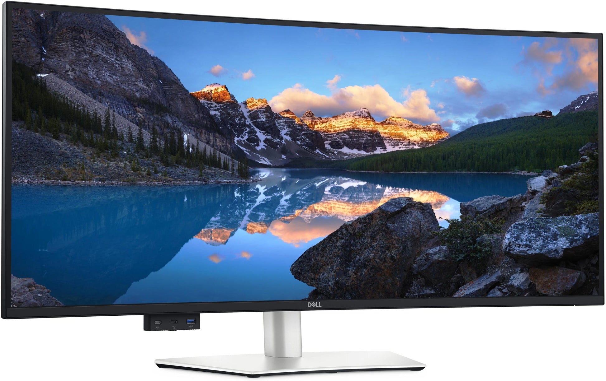 Dell UltraSharp 40 Curved – Monitor, 40", Daisy Chain, USB-C, KVM, Lautsprecher, VESA 100 × 100, Silber
