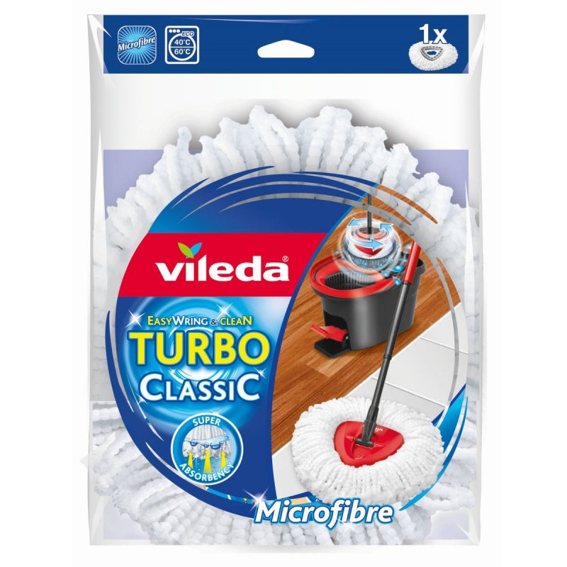 Vileda Wischbezug Turbo – Mikrofaser, Weiss – für EasyWring & Clean – 1 Stk.