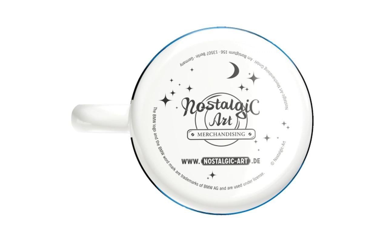 Nostalgic Art Emaillebecher BMW Garage – 360 ml, Ø 8,0 cm, Emaille, Weiss/Schwarz, mit Henkel