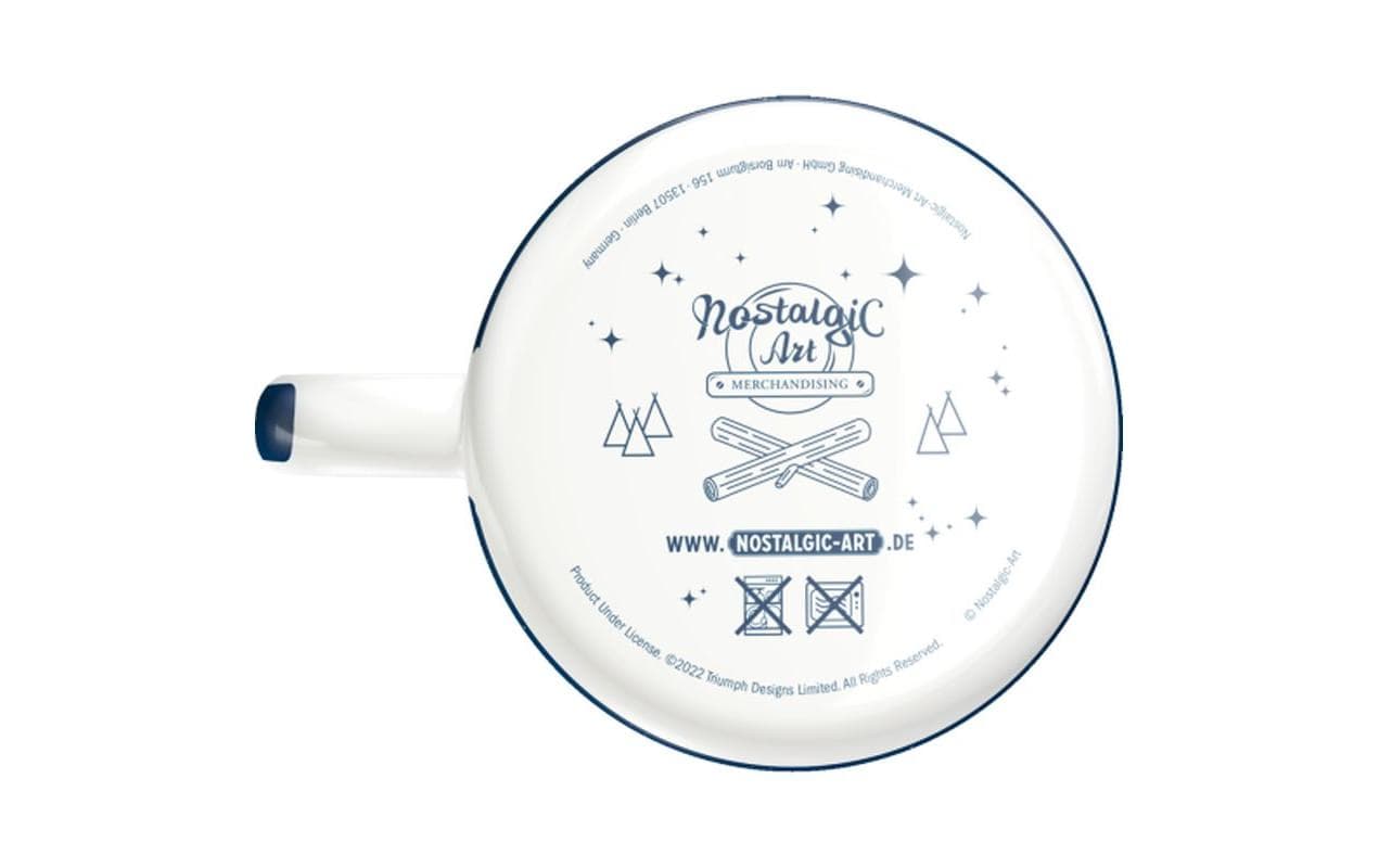 Nostalgic Art Emaillebecher Triumph Riders – 360 ml, Ø 8,0 cm, Emaille, Dunkelblau, nicht spülmaschinenfest